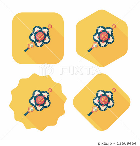 Chinese New Year flat icon with long shadow,eps10, lucky Chinese Chinese New Year flat icon with long shadow,eps10, lucky Chinese 13669464