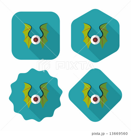 eye with bat wings flat icon with long shadow,eps10 eye with bat wings flat icon with long shadow,eps10 13669560