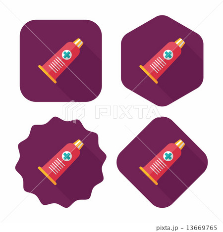 tube flat icon with long shadow 13669765