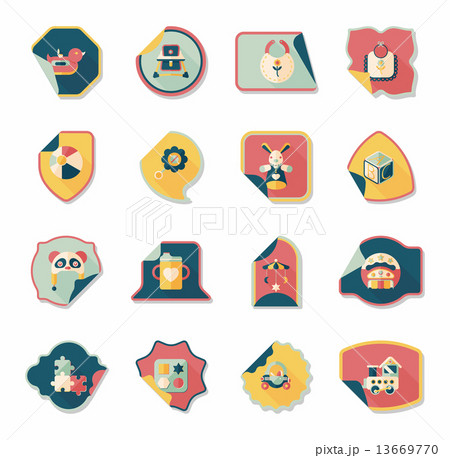 baby sticker banner design flat background set, eps10 baby sticker banner design flat background set, eps10 13669770