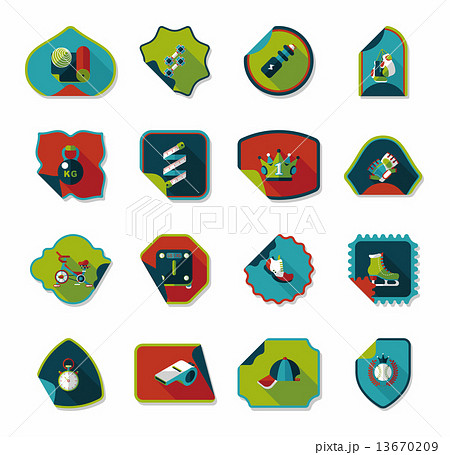 Sport sticker flat banner background set, eps10 13670209