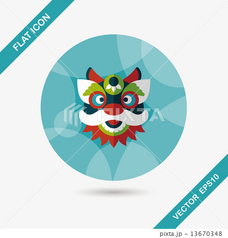 Chinese New Year flat icon with long shadow,eps10,The dragon and Chinese New Year flat icon with long shadow,eps10,The dragon and 13670348