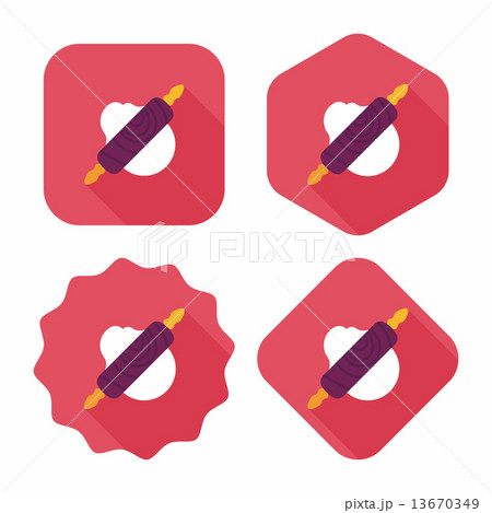 kitchenware rolling pin flat icon with long shadow,eps10 kitchenware rolling pin flat icon with long shadow,eps10 13670349