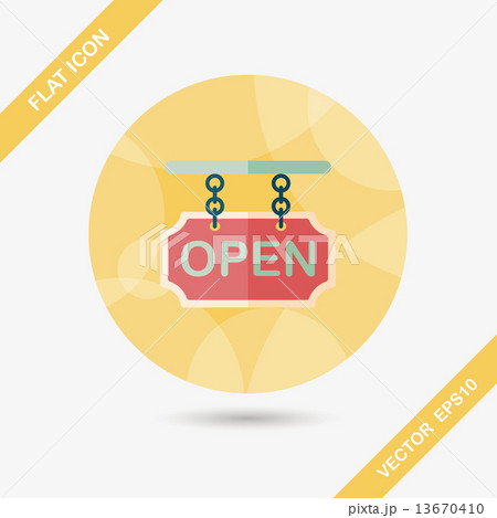 shopping store sign flat icon with long shadow,eps10 13670410