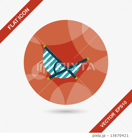 Lounger Beach Sunbed Chair flat icon with long shadow,eps10 13670421