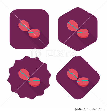 coffee bean flat icon with long shadow,eps10 13670492