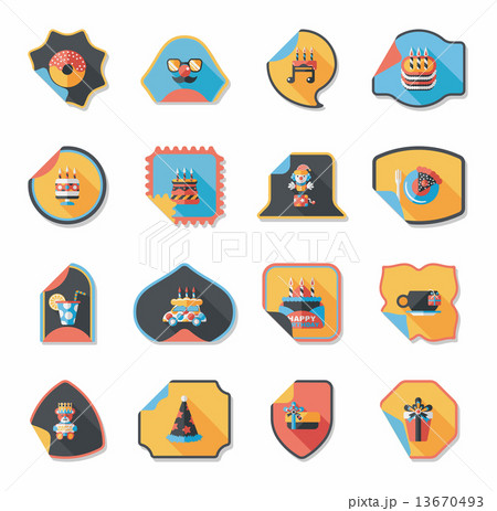 Birthday sticker flat banner background set, eps10 Birthday sticker flat banner background set, eps10 13670493