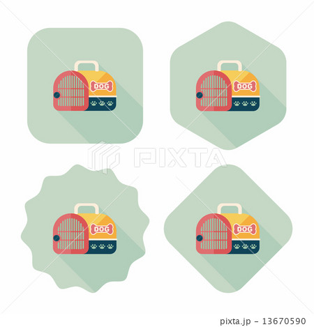 Pet dog travel cage flat icon with long shadow,eps10 13670590