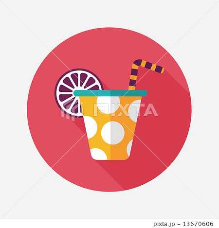 birthday party drink flat icon with long shadow,eps10 13670606