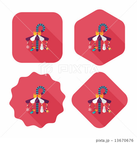 Decorative candy cane flat icon with long shadow eps10 13670676