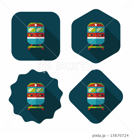 Transportation subway flat icon with long shadow,eps10 13670724