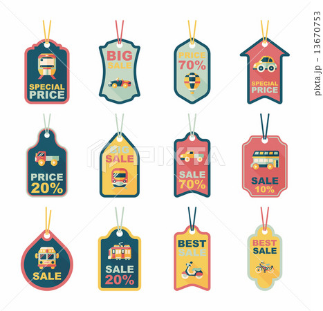 Transportation tag flat design background set, eps10 13670753
