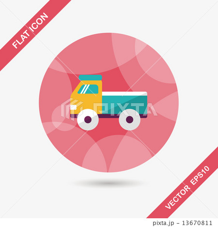 Truck flat icon with long shadow,eps10 13670811