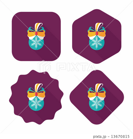 Christmas hanging flat icon with long shadow,eps10 13670815