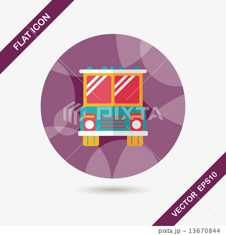 Transportation bus flat icon with long shadow,eps10 Transportation bus flat icon with long shadow,eps10 13670844