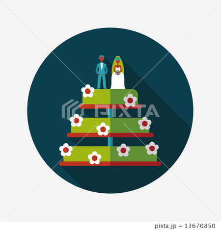 wedding cake flat icon with long shadow,eps10 13670850