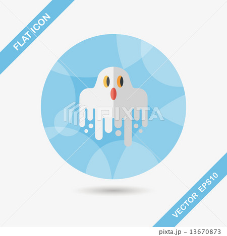 ghost flat icon with long shadow,eps10 13670873