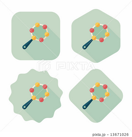 baby rattle flat icon with long shadow,EPS 10 13671026