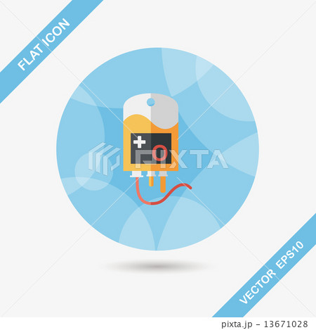 IV bag flat icon with long shadow, eps10 13671028