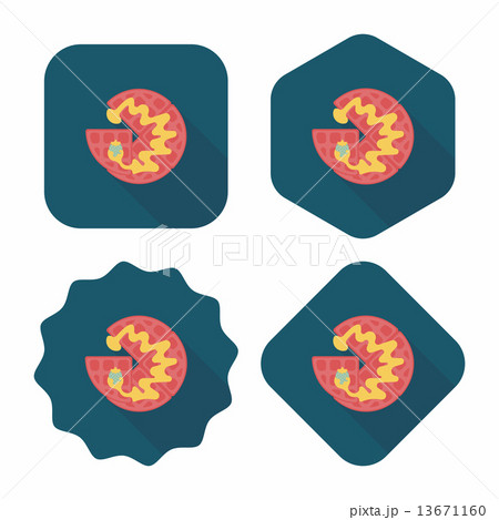 pancake flat icon with long shadow,eps10 13671160