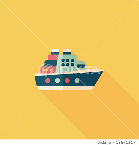 Transportation ferry flat icon with long shadow,eps10 Transportation ferry flat icon with long shadow,eps10 13671317