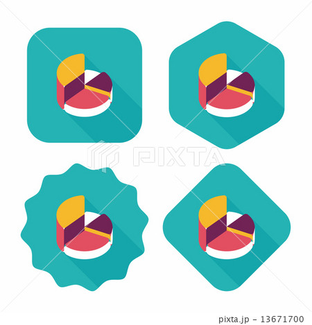 Business pie chart flat icon with long shadow,eps10 13671700