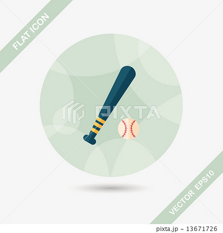 Baseball flat icon with long shadow,eps10 Baseball flat icon with long shadow,eps10 13671726