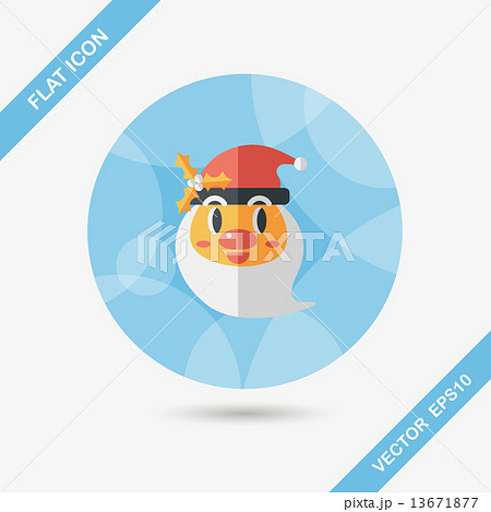 Santa Claus flat icon with long shadow, eps10 13671877