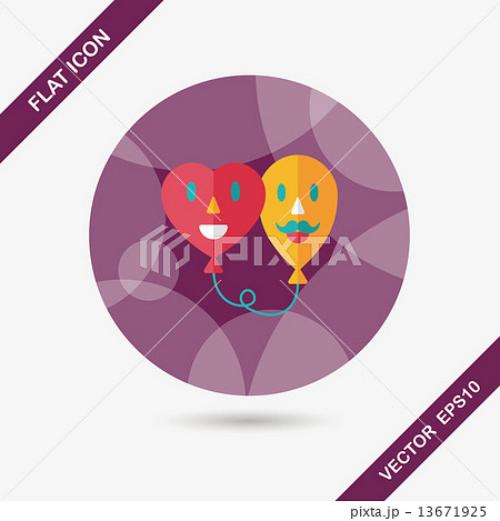 Valentine's Day ballons flat icon with long shadow,eps10 Valentine's Day ballons flat icon with long shadow,eps10 13671925