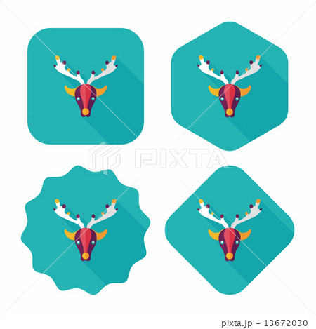 Reindeer flat icon with long shadow, eps10 Reindeer flat icon with long shadow, eps10 13672030