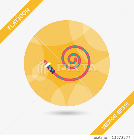 party horn flat icon with long shadow,eps10 13672274