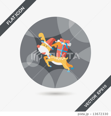 Reindeer flat icon with long shadow, eps10 Reindeer flat icon with long shadow, eps10 13672330