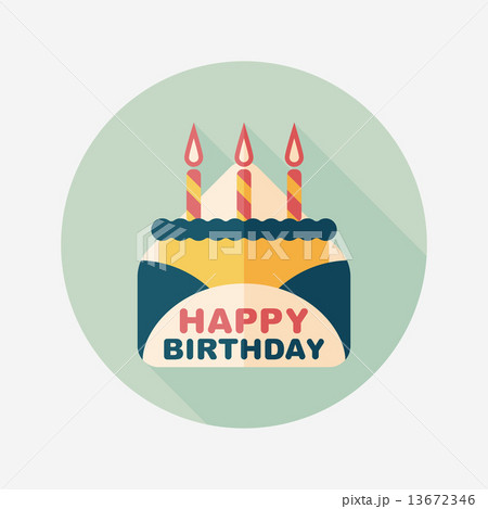 birthday card flat icon with long shadow,eps10 13672346