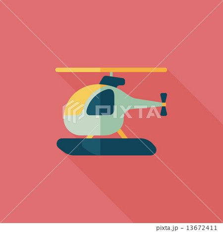 Transportation helicopter flat icon with long shadow,eps10 13672411