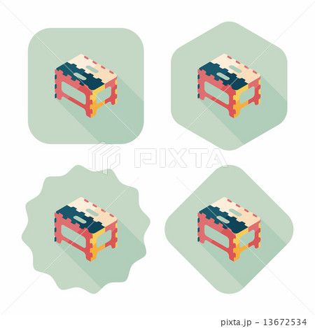 folding chair flat icon with long shadow,eps10 13672534