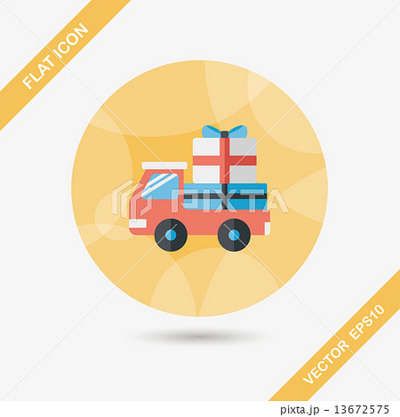 shopping freight transport flat icon with long shadow,eps10 13672575