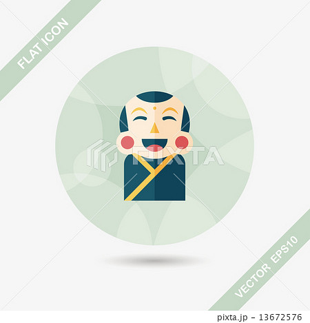 Chinese New Year flat icon with long shadow,eps10, Maitreya doll Chinese New Year flat icon with long shadow,eps10, Maitreya doll 13672576