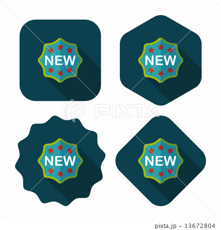 new sticker flat icon with long shadow,eps10 new sticker flat icon with long shadow,eps10 13672804