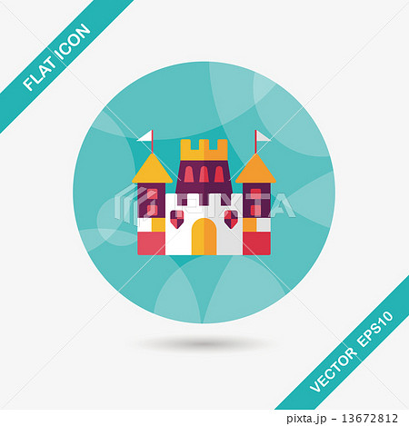 Castle flat icon with long shadow,eps10 13672812