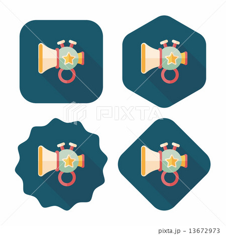 trumpet or horn toy flat icon with long shadow,eps10 13672973