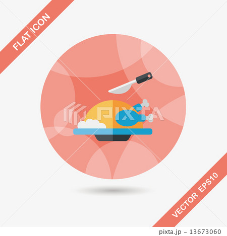 Grill chicken flat icon with long shadow,eps10 Grill chicken flat icon with long shadow,eps10 13673060