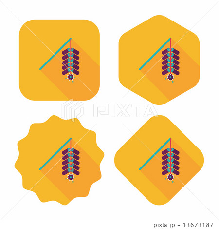 " Wish spring comes" Chinese firecrackers flat icon, eps10 13673187