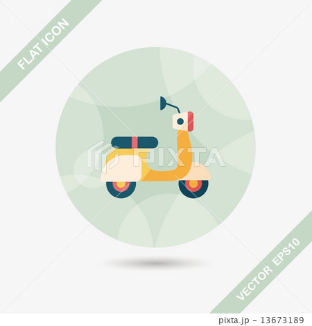 Transportation scooter flat icon with long shadow,eps10 Transportation scooter flat icon with long shadow,eps10 13673189