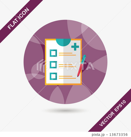 clinical record flat icon with long shadow,eps10 clinical record flat icon with long shadow,eps10 13673356