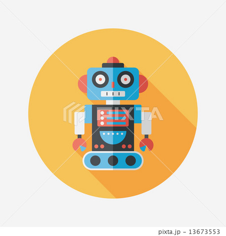 robot concept flat icon with long shadow,eps10 robot concept flat icon with long shadow,eps10 13673553