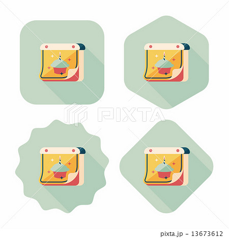 birthday calendar flat icon with long shadow,eps10 birthday calendar flat icon with long shadow,eps10 13673612
