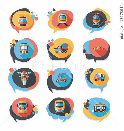 Transportation speech bubble flat design background set, eps10 Transportation speech bubble flat design background set, eps10 13673614