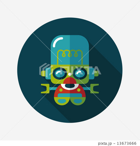 robot concept flat icon with long shadow,eps10 13673666