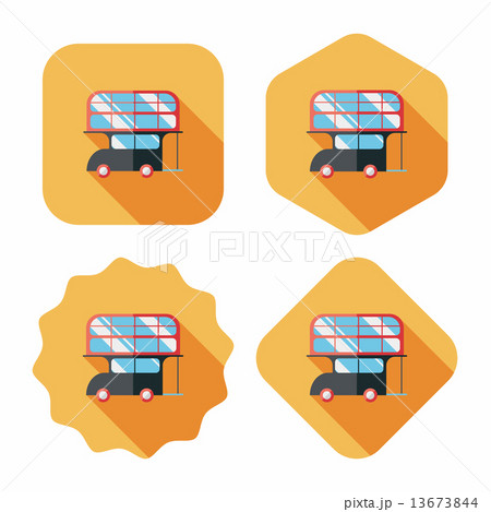 Transportation bus flat icon with long shadow Transportation bus flat icon with long shadow 13673844