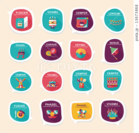 Birthday bubble speech banner design flat background set, eps10 Birthday bubble speech banner design flat background set, eps10 13673868